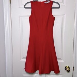 Elizabeth and James Vibrant Reddish Orange Hollis Mini Fit and Flare Dress Sz 0